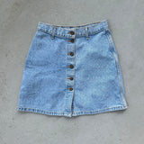 90's Button Up Denim Mini Skirt