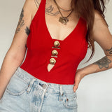 90's Red One-Piece Swim