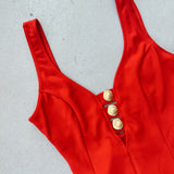 90's Red One-Piece Swim