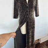 80's Leopard Maxi Coat Dress