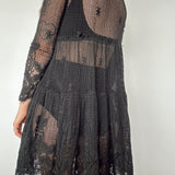 Floral and Lace Swing Dress