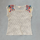Vintage 70's Crochet Floral Top