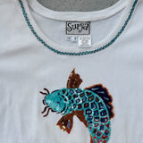 Sequin Koi Fish Quarter Sleeve Top