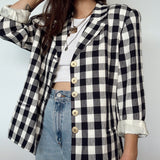 Vintage Gingham Blazer
