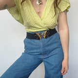 Vintage 80's Butterfly Stretchy Belt
