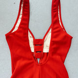 90's Red One-Piece Swim