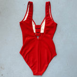 90's Red One-Piece Swim
