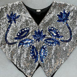 80's 100% Silk Sequin Butterfly Top