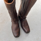 Top of Frye cowboy boots with harness