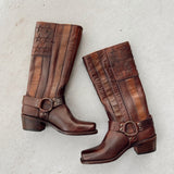 Frye cowboy boots with harness